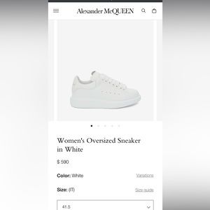 Alexander McQueen white women’s shoes size 6